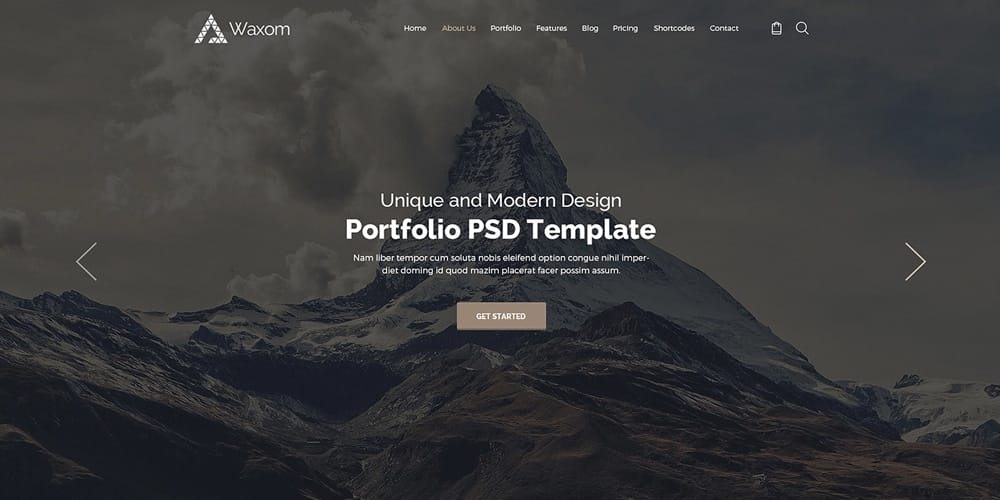 Free Portfolio Website Templates (PSD , HTML) 11 Waxom Portfolio Template PSD