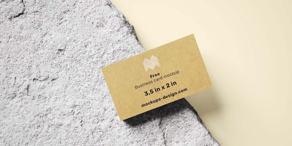 100+ Free Business Card Mockups PSD 403 Business Card on the Rock Mockup