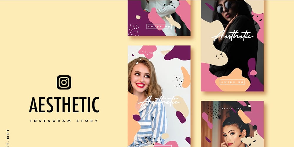 100+ Best Instagram Post Templates to Gain More Followers 194 Aesthetic shape Instagram Story Template