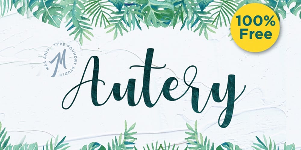 Free Calligraphy Fonts 111 Autery Script Font