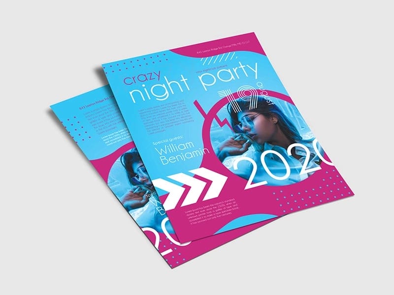 Crazy Night Party Flyer Template PSD