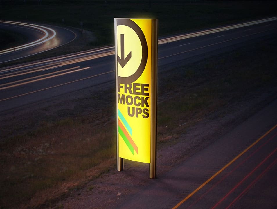 Curved Two-Sided Convex Sign Mockups 2 Curved Two-Sided Convex Sign Mockups