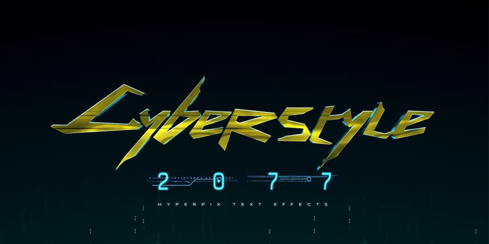 Cyberpunk Text Effect Template PSD