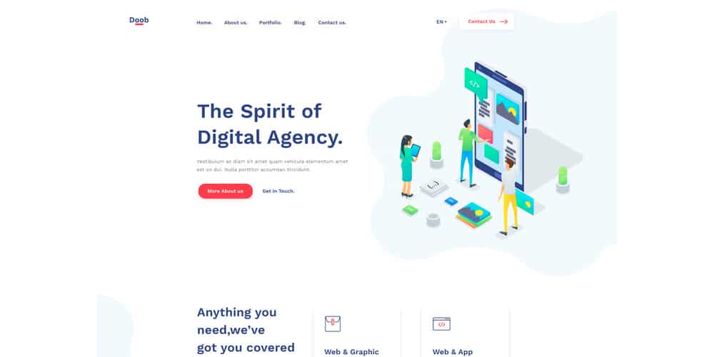 Best Free Web Templates 2023 283 Doob - Agency HTML Template