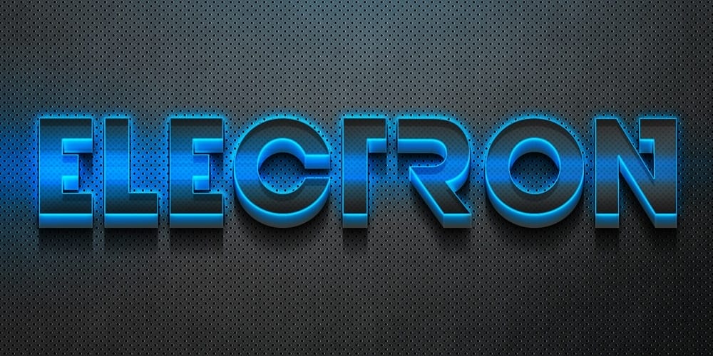 Latest Free Photoshop Text Styles & Effects 113 Electro 3D Text Effect PSD