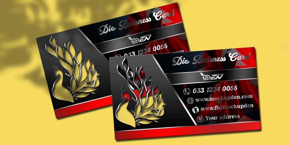 100+ Free Business Card Mockups PSD 468 Free Black Die Business Card Mockup PSD