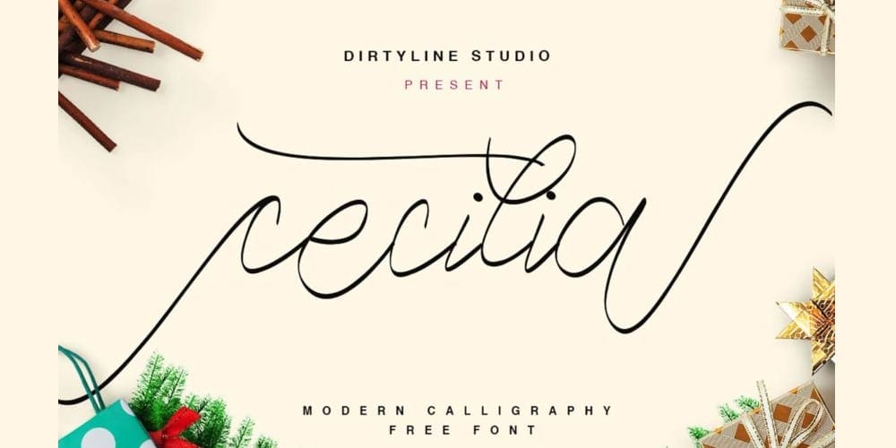 250 + Free Modern Script Fonts for Designers 424 Free Cecilia Script Font