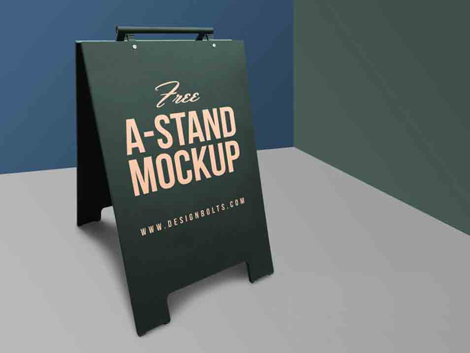 Free Outdoor Advertising A-Stand Mockup PSD 2 Free Outdoor Advertising A-Stand Mockup PSD