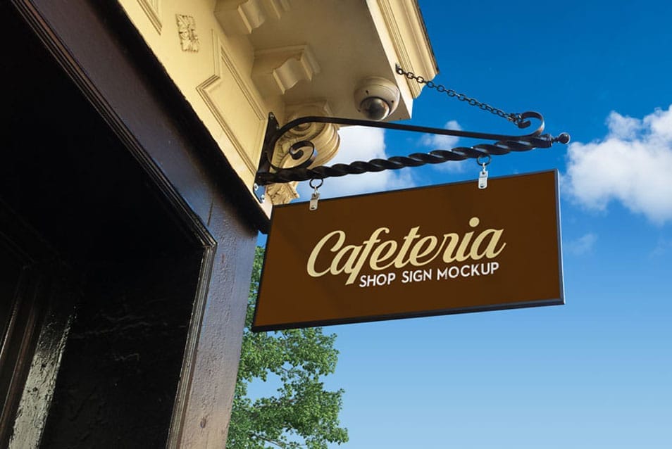 Free Swinging Shop Sign Mockup PSD 2 Free Swinging Shop Sign Mockup PSD