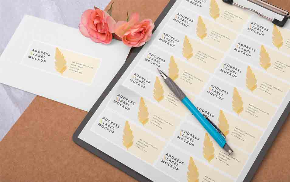 Free Wedding Address Label Mockup 2 Free Wedding Address Label Mockup