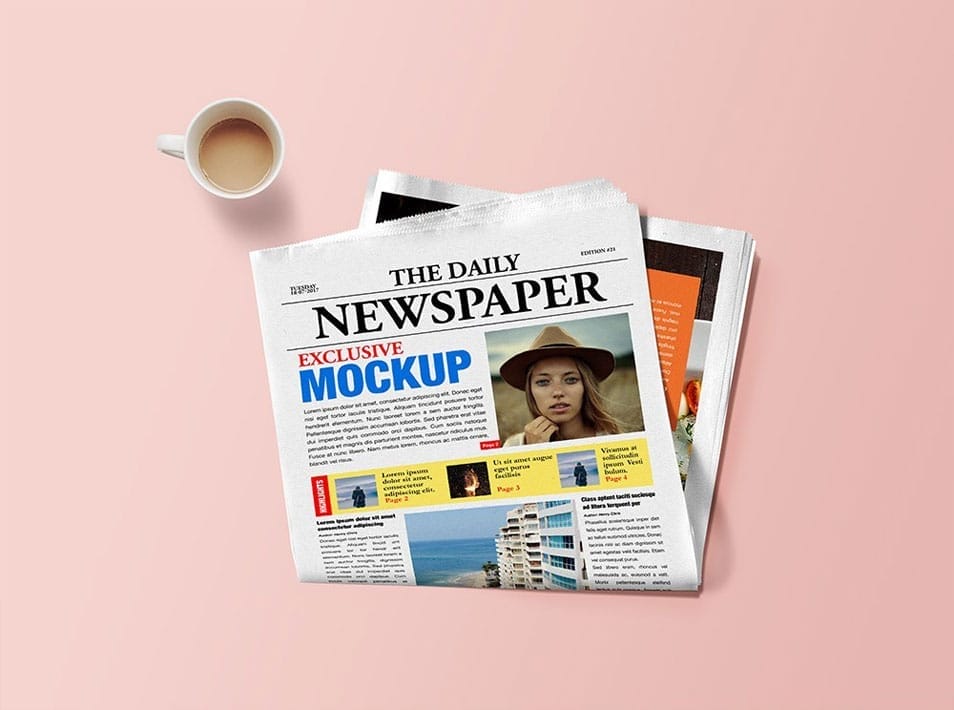 Newspaper Mockup PSD 2 Newspaper Mockup PSD