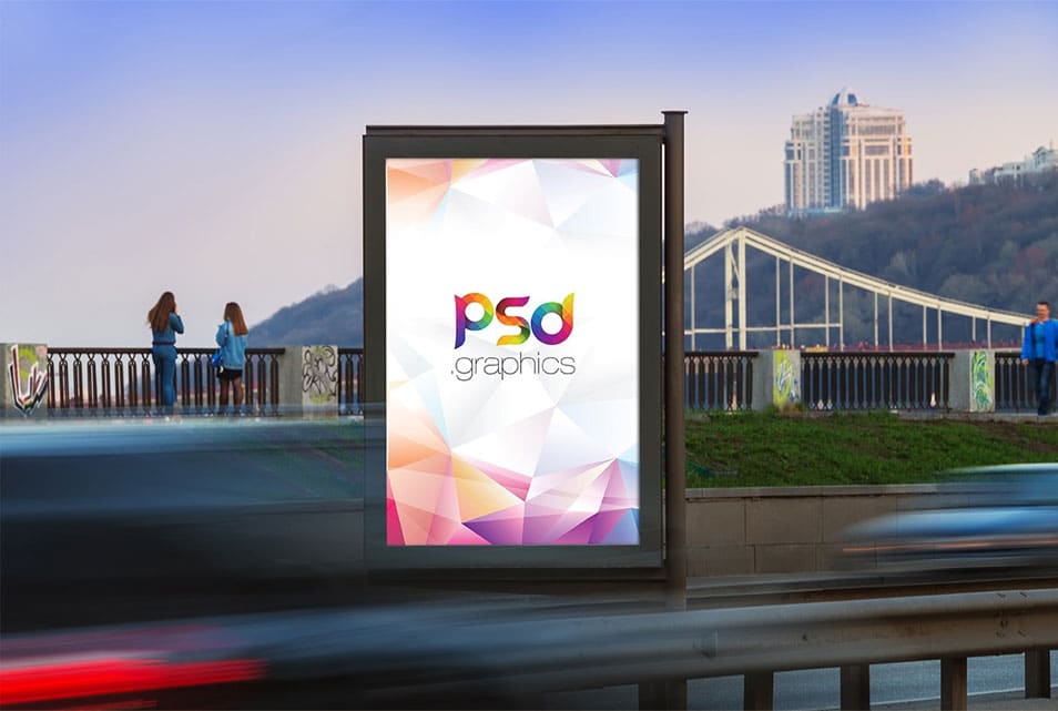 Outdoor Advertising Billboard Mockup PSD 2 Outdoor Advertising Billboard Mockup PSD