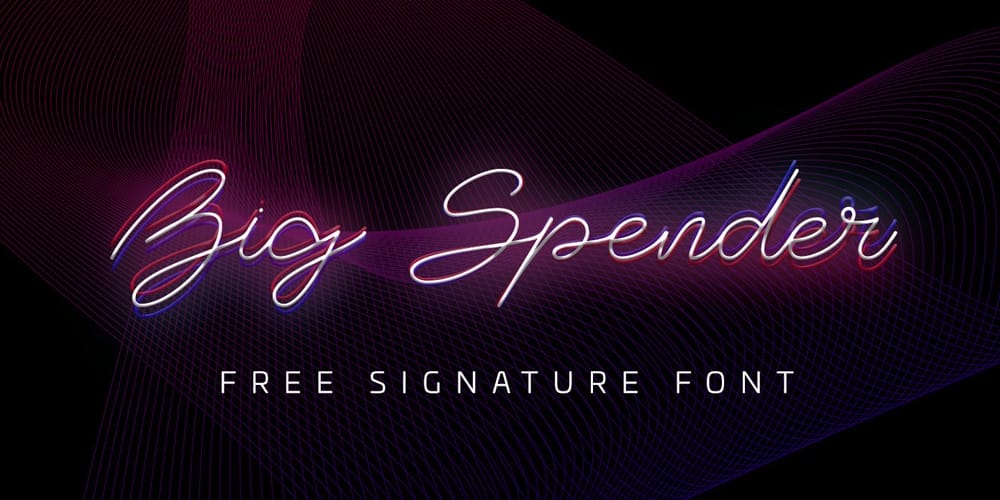 250 + Free Modern Script Fonts for Designers 122 Big Spender Signature Font
