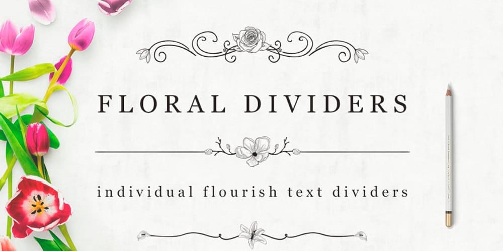 Flourish Text Dividers Florals