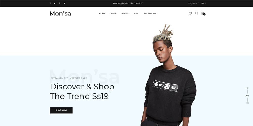 Best Free Web Templates 2023 57 Monsa Ecommerce Website Template