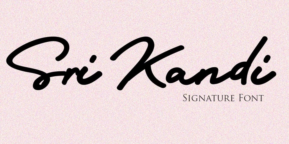 250 + Free Modern Script Fonts for Designers 160 Sri Kandi Signature Font
