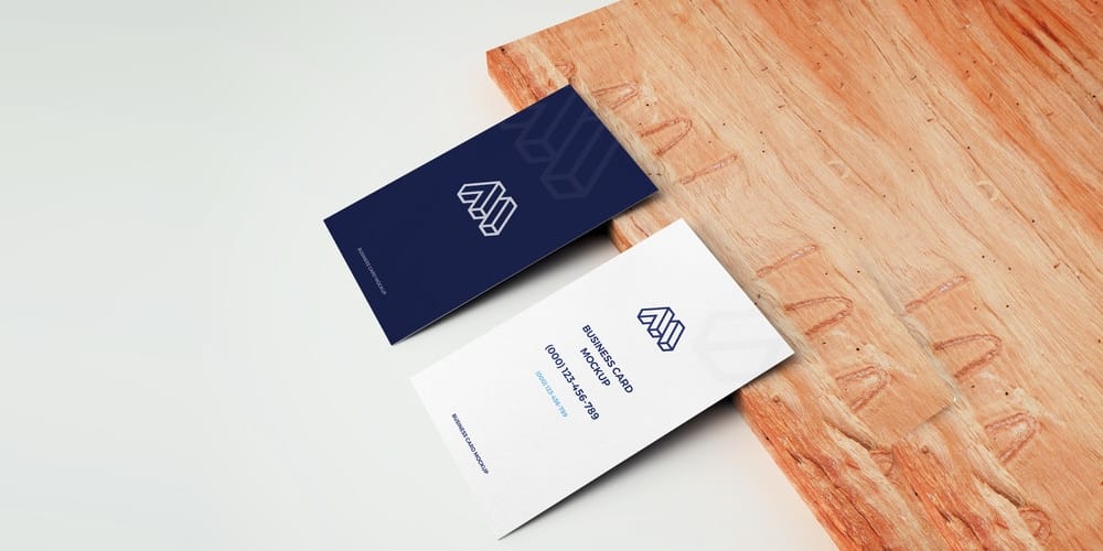 100+ Free Business Card Mockups PSD 342 Business Cards With Wooden Board