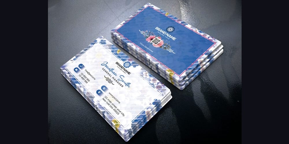 100+ Free Business Cards PSD 327 Floral Business Card Template PSD