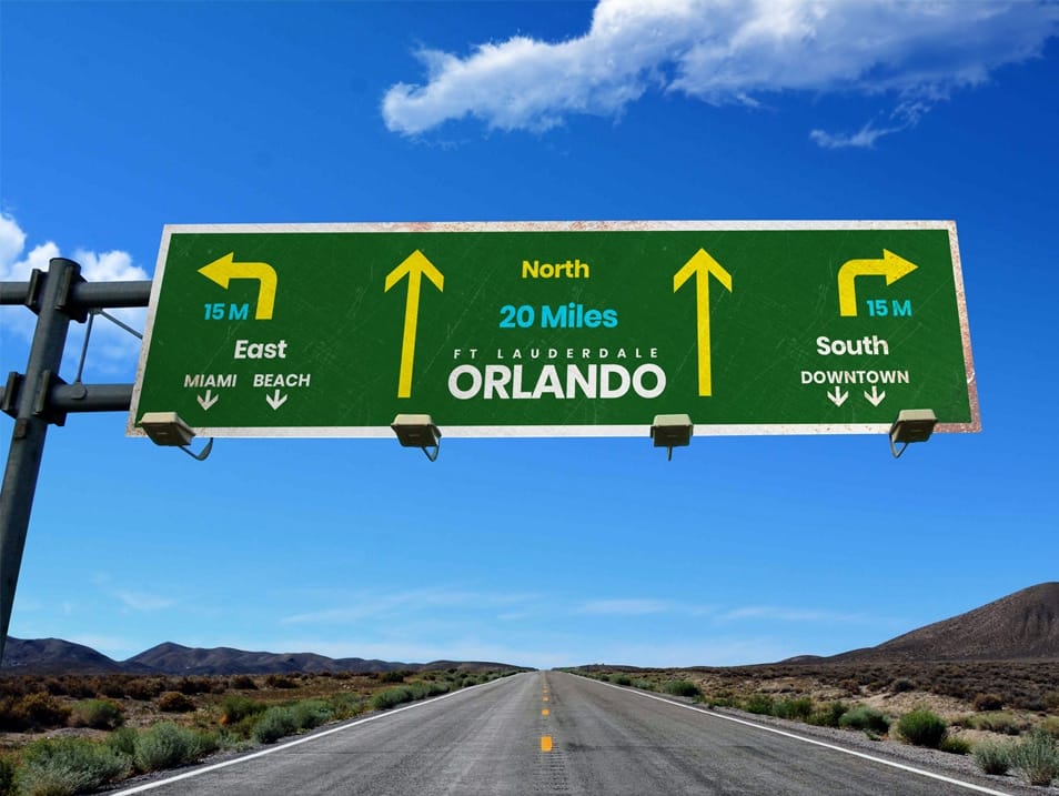 Free Highway Wayfinding Signage Board Mockup PSD 2 Free Highway Wayfinding Signage Board Mockup PSD