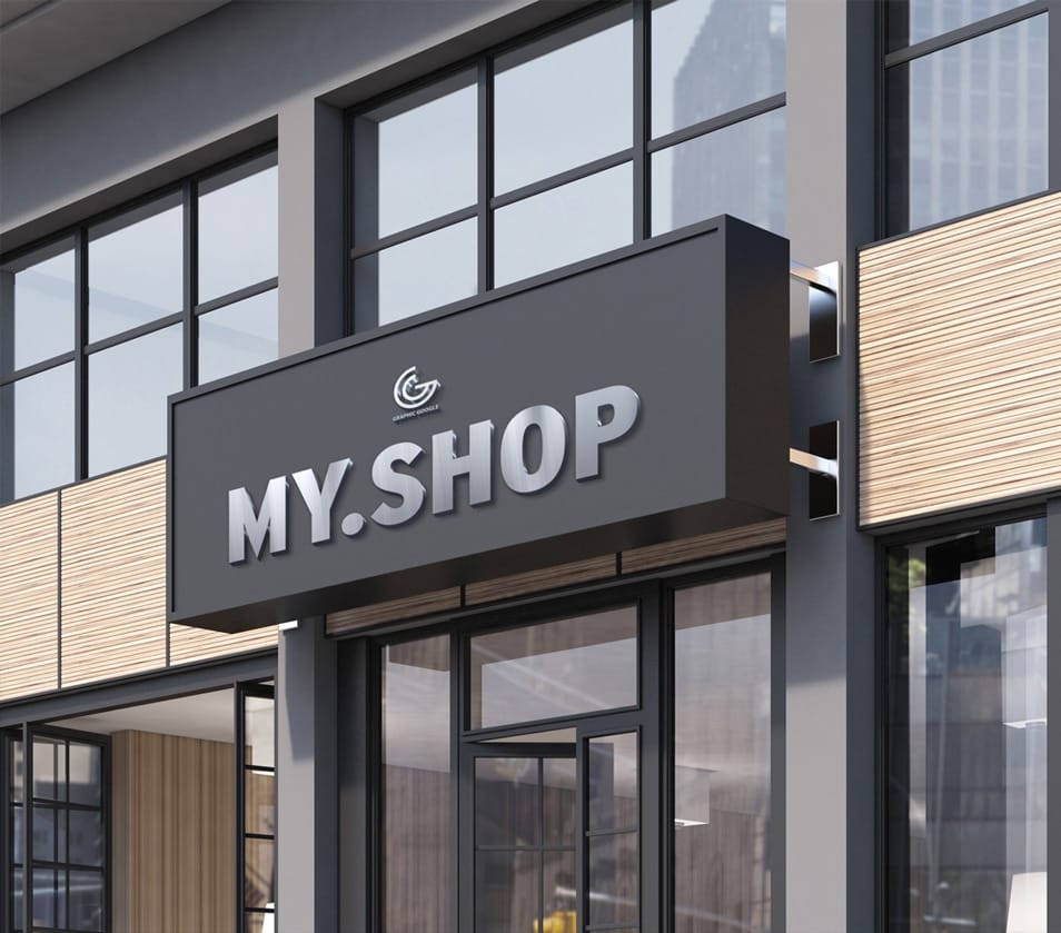 Free Shop Facade Mockup PSD 2 Free Shop Facade Mockup PSD