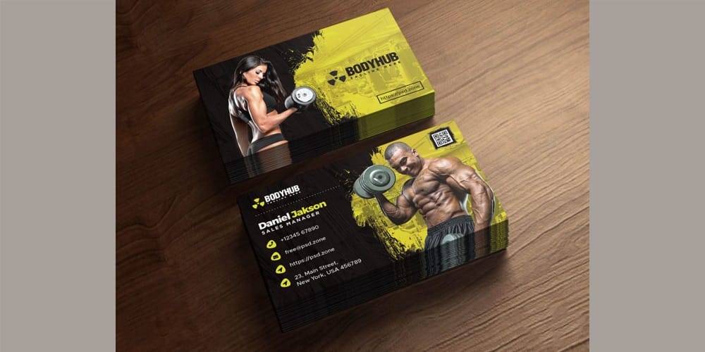 100+ Free Business Cards PSD 140 Gym Fitness Trainer Business Card PSD