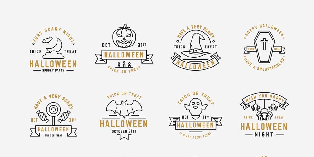 Free Vector Decorative Web Elements 31 Halloween Badges