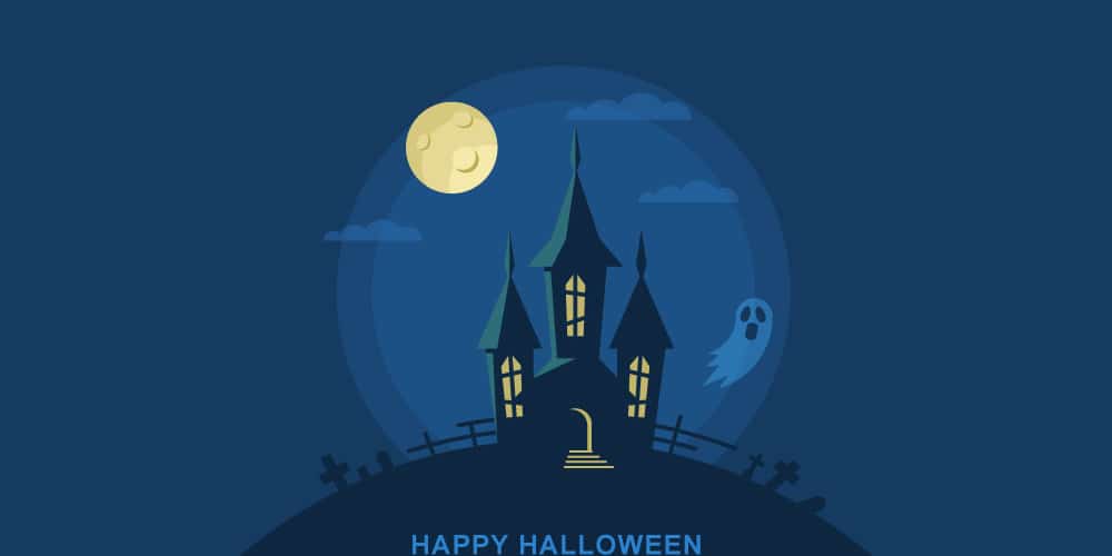 Latest Adobe Illustrator Tutorials 159 Haunted-House-Halloween-Vector-Background