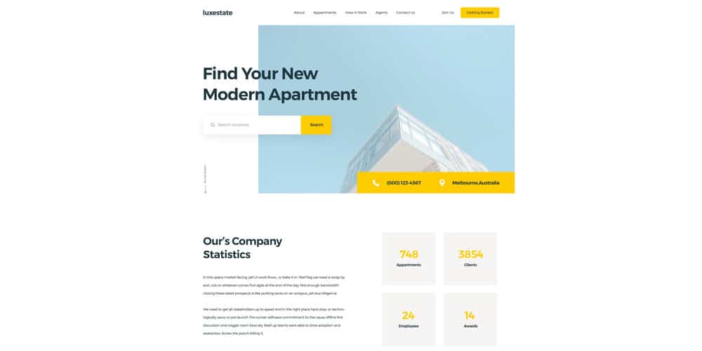 Luxestate Real Estate Landing Page PSD
