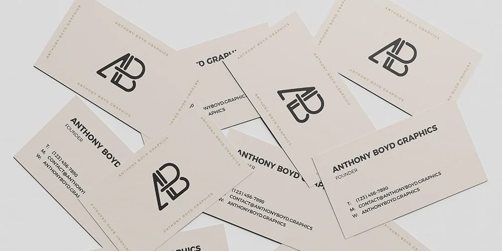 Scattered Business Card Mockup