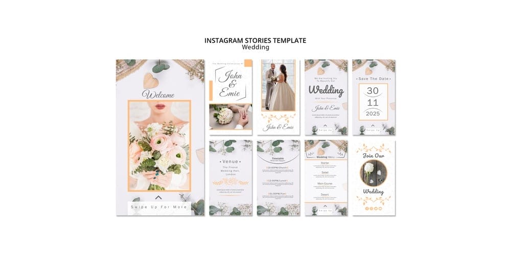 100+ Best Instagram Post Templates to Gain More Followers 223 Wedding Instagrm Stories Template PSD
