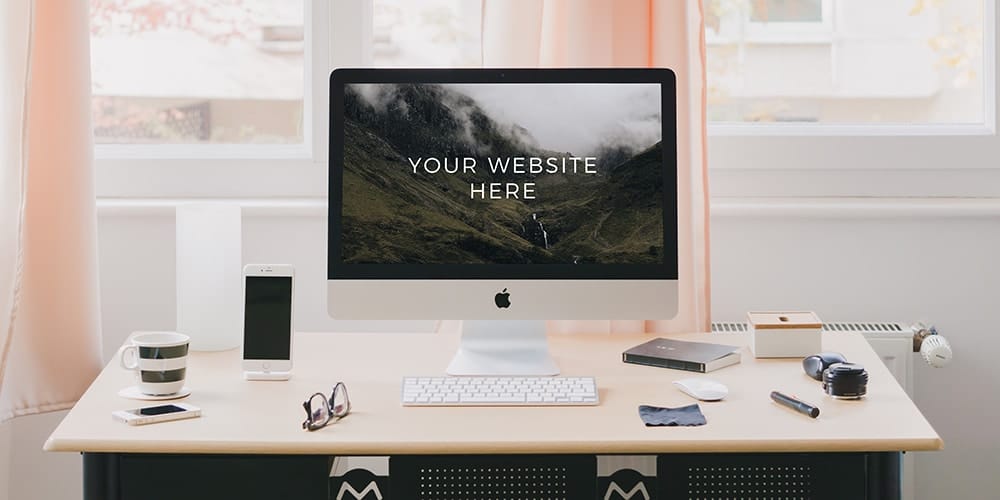 Free Workspace Mockup Design Templates 113 iMac Mockup PSD