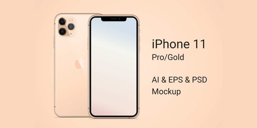 iPhone 11 Pro Gold Mockup