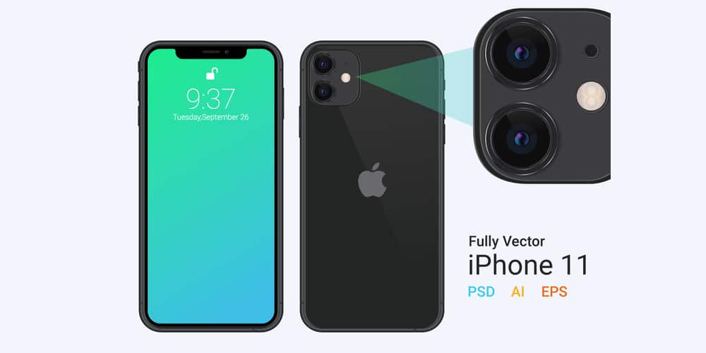 iPhone 11 Vector Mockup