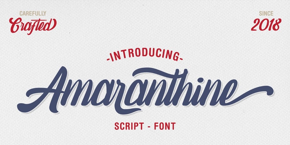 250 + Free Modern Script Fonts for Designers 74 Amaranthine Script