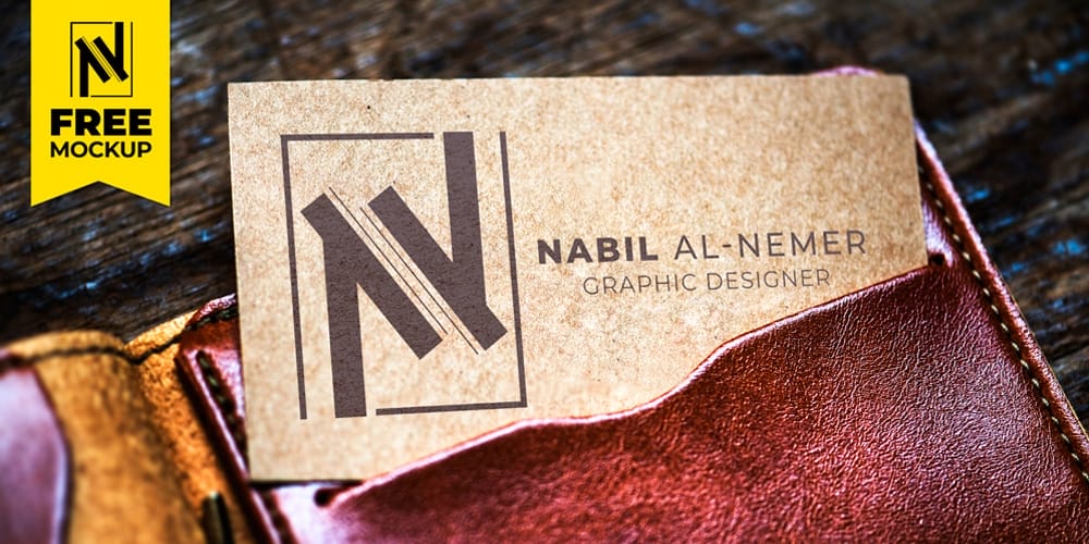 100+ Free Business Card Mockups PSD 343 Brown Business Card Mockup PSD