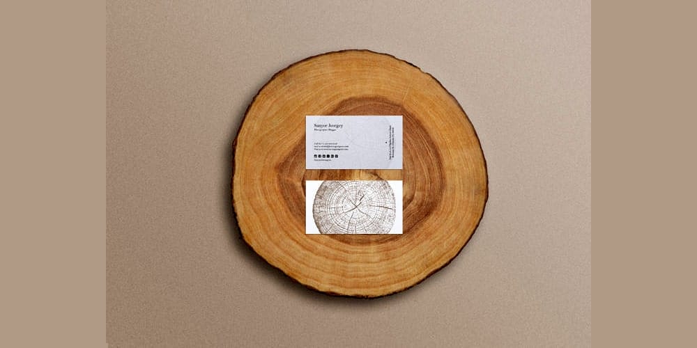 100+ Free Business Card Mockups PSD 210 Business card mockup on wooden stump
