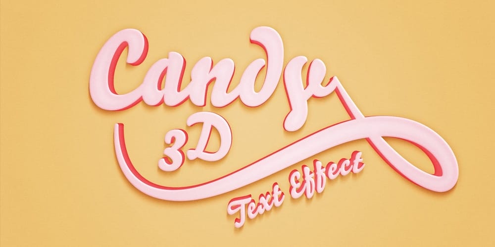 Latest Free Photoshop Text Styles & Effects 188 Candy 3D Text Effect