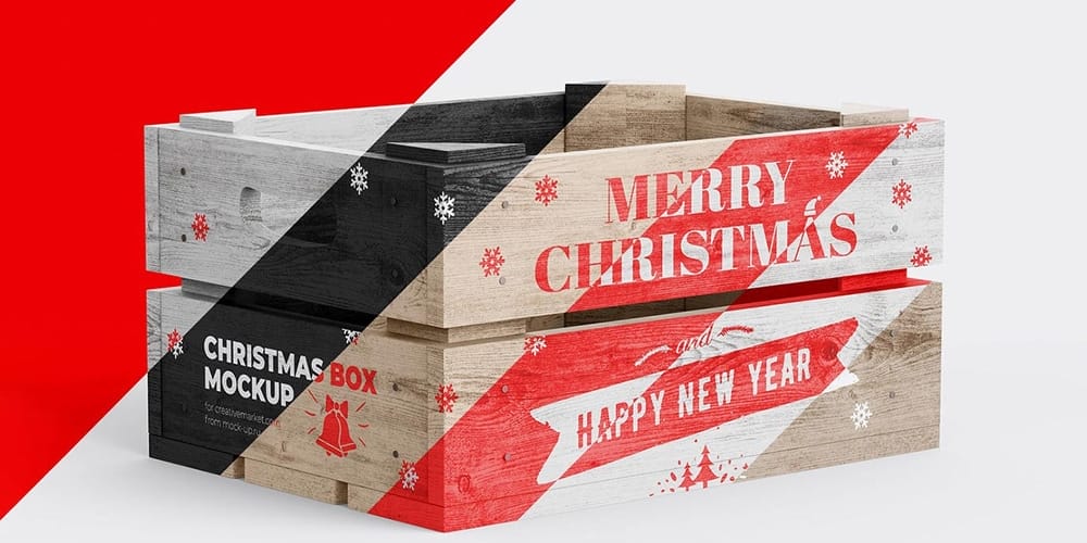 Free Scene Creators and Mockups for Christmas Greetings 40 Christmas Box Mockup