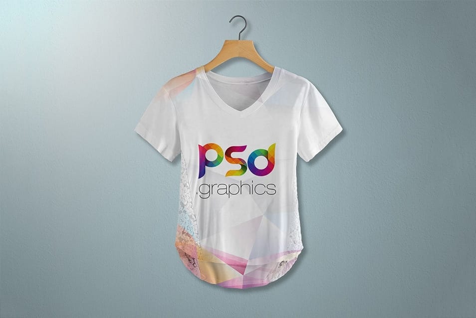 Free Woman T-shirt Mockup Template 2 Free Woman T-shirt Mockup Template