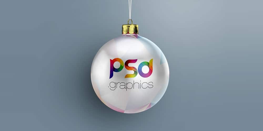 Free Scene Creators and Mockups for Christmas Greetings 62 Hanging Christmas Ball Mockup