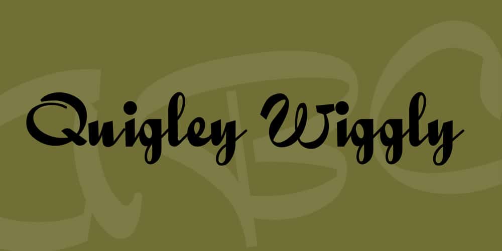 Free Calligraphy Fonts 113 Quigley Wiggly Font