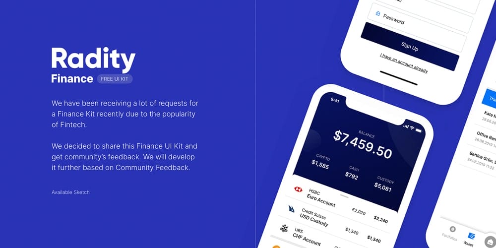 Radity Finance UI Kit