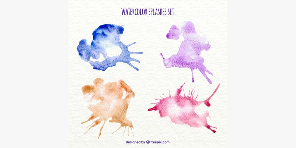 Free Watercolor Elements for Designers 45 Watercolor Splashes
