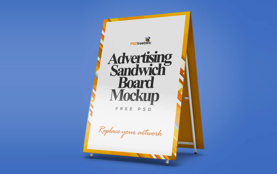 Advertising Sandwich Board Mockup PSD 2 Advertising Sandwich Board Mockup PSD