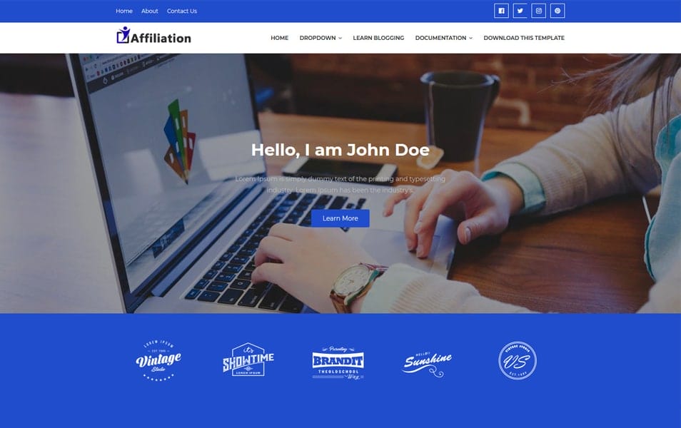 300+ Best Free Responsive Blogger Templates 2025 272 Affiliation Onepage Portfolio Blogspot Theme