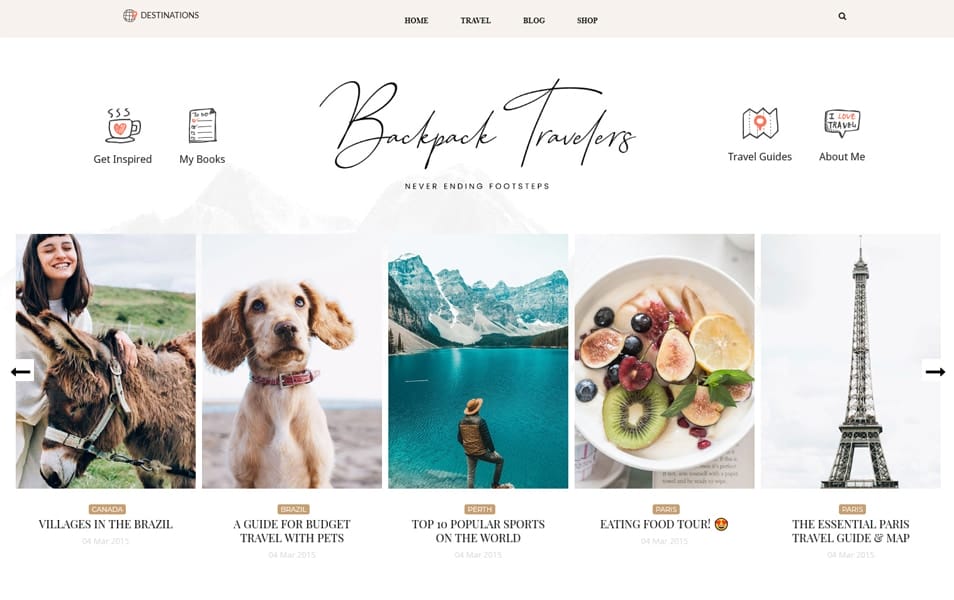 Backpack Clean & Responsive Traveling Blogger Template