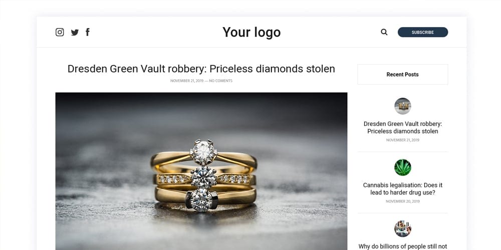 Best Free Web Templates 2023 301 Blog Template