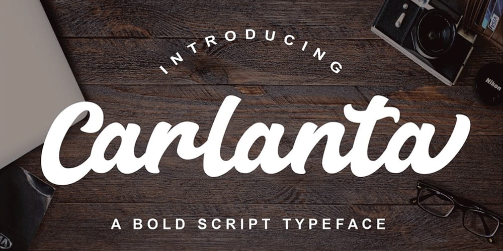 250 + Free Modern Script Fonts for Designers 118 Carlanta Script Typeface