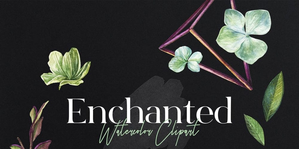 Free Watercolor Elements for Designers 79 Enchanted Watercolor Clipart