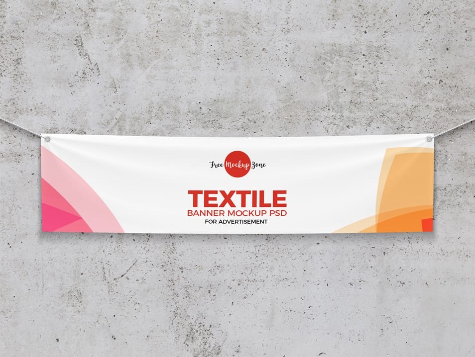 Free Elegant Textile Banner Mockup PSD 2 Free Elegant Textile Banner Mockup PSD